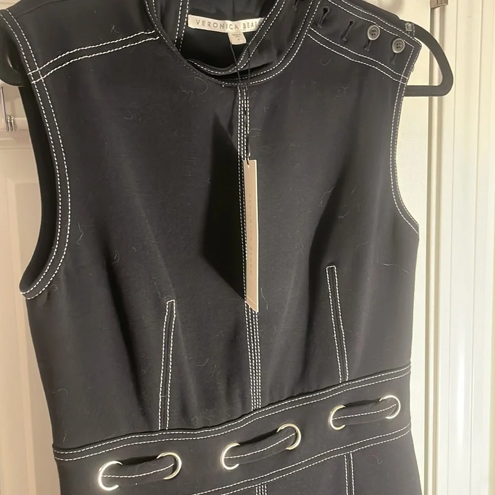 Veronica Beard navy dress size 4. Never worn with tags - Picture 3 of 5